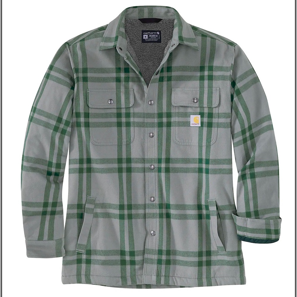 Carhartt Relaxed Fit Flannel Sherpa-Lined Shirt Jacket NEW